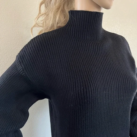 NWT- New With Tags Women’s Mock Neck Black Sweater Dress Size Small - Picture 6 of 11